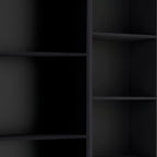 Set of Two Black Wood Multi Tier Bookcases
