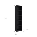 Set of Two Black Wood Multi Tier Bookcases