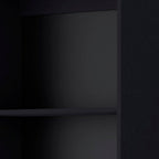 Set of Two 71" Black Bookcase With Two Doors