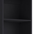 71" Black Five Tier Bookcase with Two doors