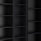 Set of Three Black Five Tier Bookcase