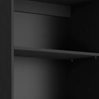 71" Black Five Tier Bookcase