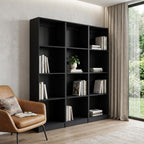 71" Black Five Tier Bookcase