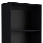 Set of Three Black Wood Five Tier Bookcase