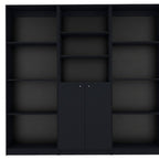 71" Black Five Tier Bookcase with Two doors