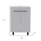 24" White Wood Freestanding Bathroom Vanity With Sink And Medicine Cabinet