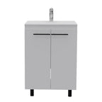 16" White Wood Freestanding Bathroom Vanity With Sink