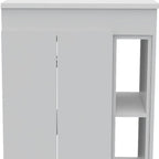 24" White Wood Freestanding Bathroom Vanity With Sink And Medicine Cabinet With Mirror