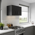 28" Black Wall mounted Accent Cabinet With Four Shelves