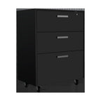 7 Black Wood Wall Mounted Accent Cabinet With Ten Doors And Six Drawers