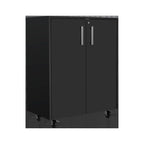 7 Black Wood Wall Mounted Accent Cabinet With Ten Doors And Six Drawers