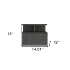 13" Dark Gray Wood One Drawer Floating Nightstand