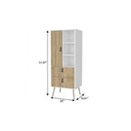 20" White and Natural Two Drawer Chest