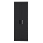 67" Black Wood Pantry Or Storage Closet