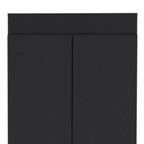67" Black Wood Pantry Or Storage Closet
