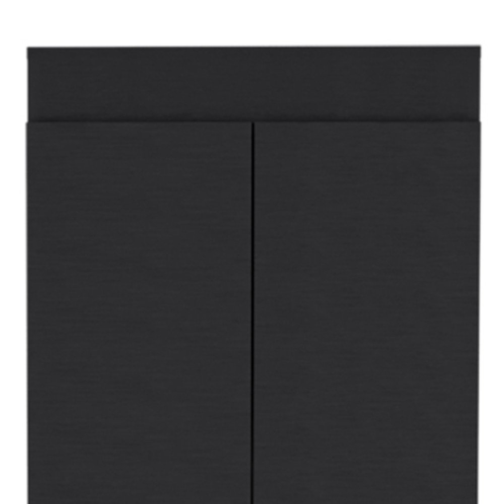 67" Black Wood Pantry Or Storage Closet