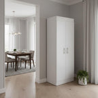 67" White Wood Pantry Or Storage Closet