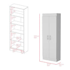 67" White Wood Pantry Or Storage Closet