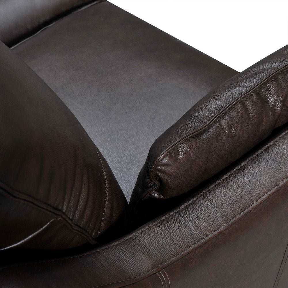 87" Gray Leather Sofa And Toss Pillows With Brown Legs