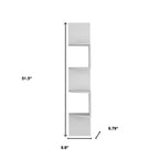 52" White Wood Wall Mounted Corner Shelf