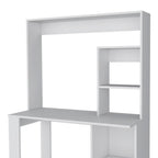 71" White Wood Four Tier Bookcase