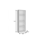 71" White Wood Four Tier Bookcase