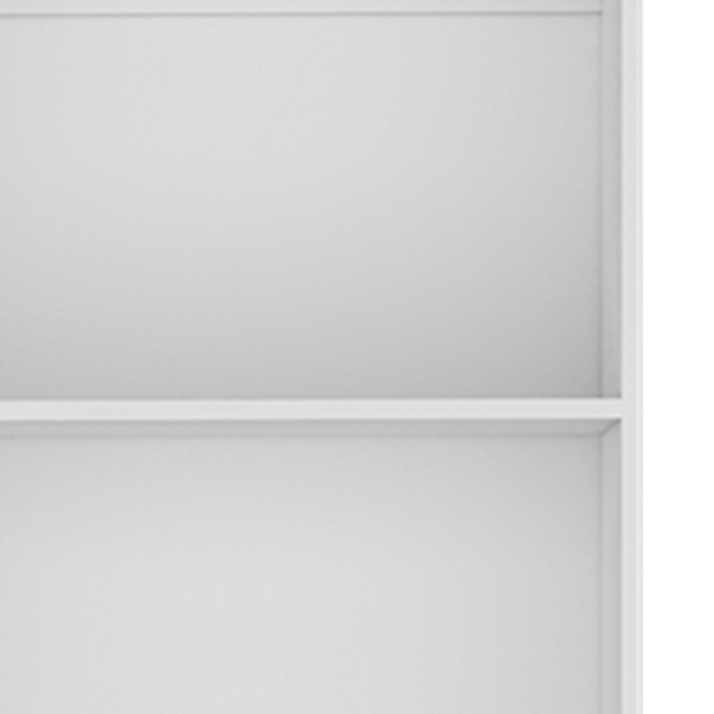 71" White Wood Four Tier Bookcase