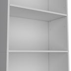 71" White Wood Five Tier Bookcase