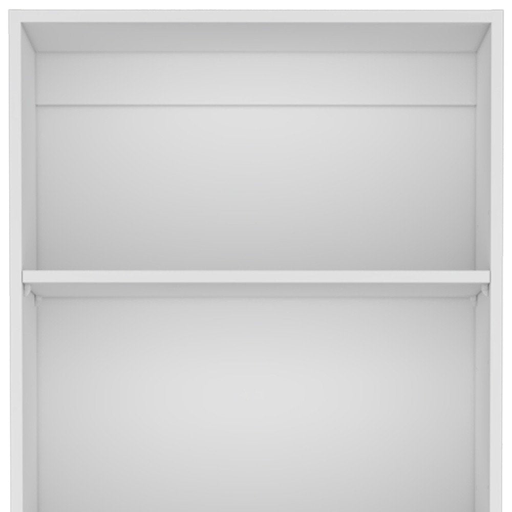 71" White Wood Five Tier Bookcase