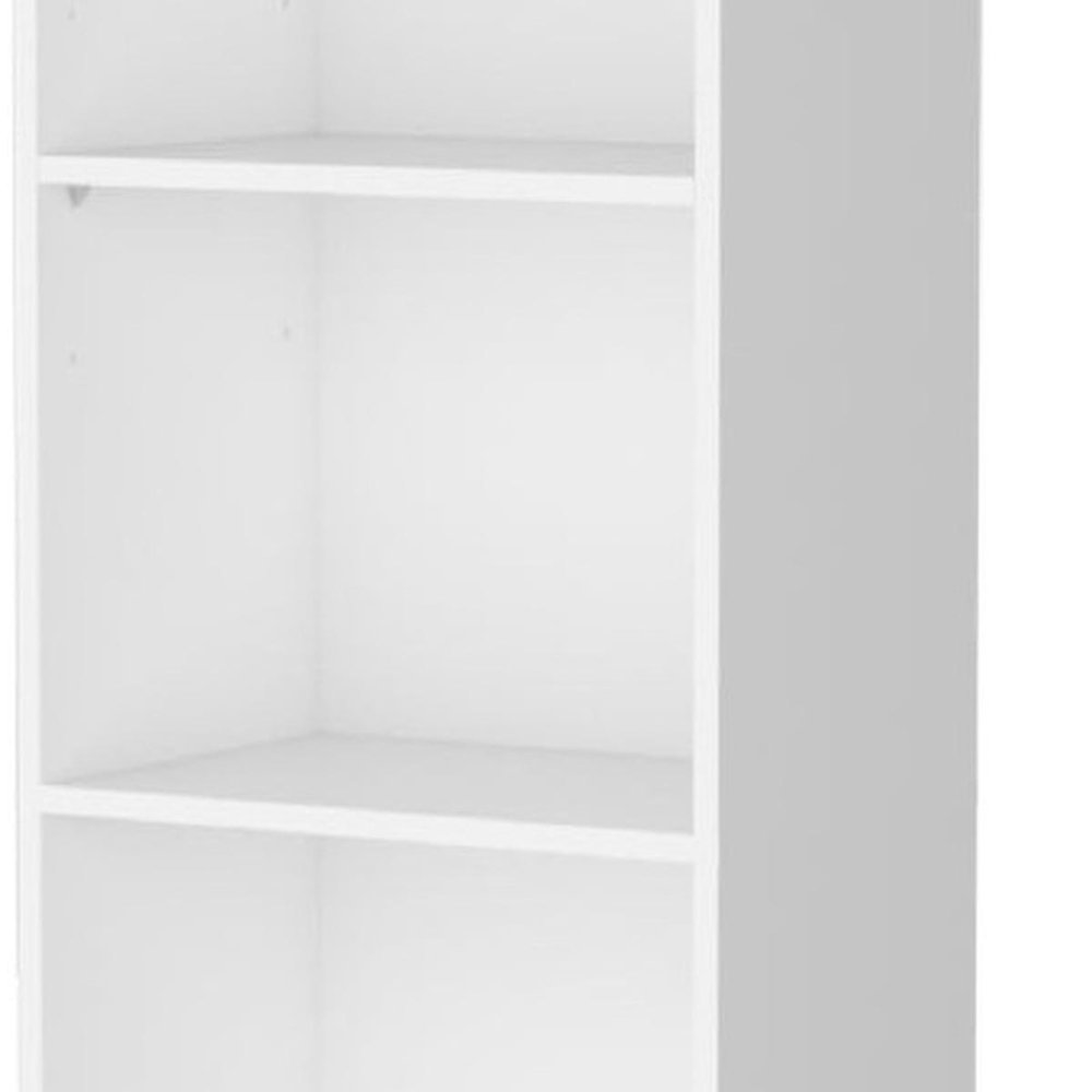 71" White Wood Five Tier Bookcase