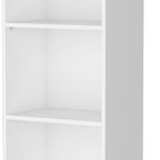 71" White Wood Five Tier Bookcase