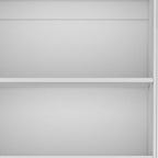71" White Wood Three Tier Bookcase with Two Doors