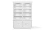 65" White Solid Wood Frame Dining Hutch With Fourteen Shelves