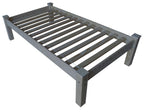Gray Solid Wood Twin Bed Frame