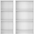 Set of Two White Wood Five Tier Modular Bookcase