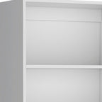 Set of Two White Wood Five Tier Modular Bookcase with Two Doors