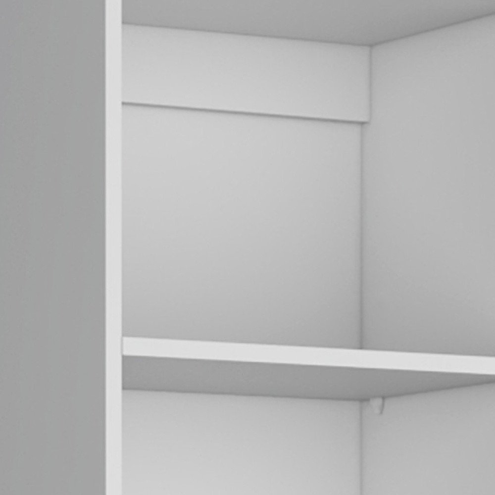 Set of Three White Wood Five Tier Modular Bookcase with Two Doors