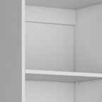 Set of Three White Wood Five Tier Modular Bookcase with Two Doors