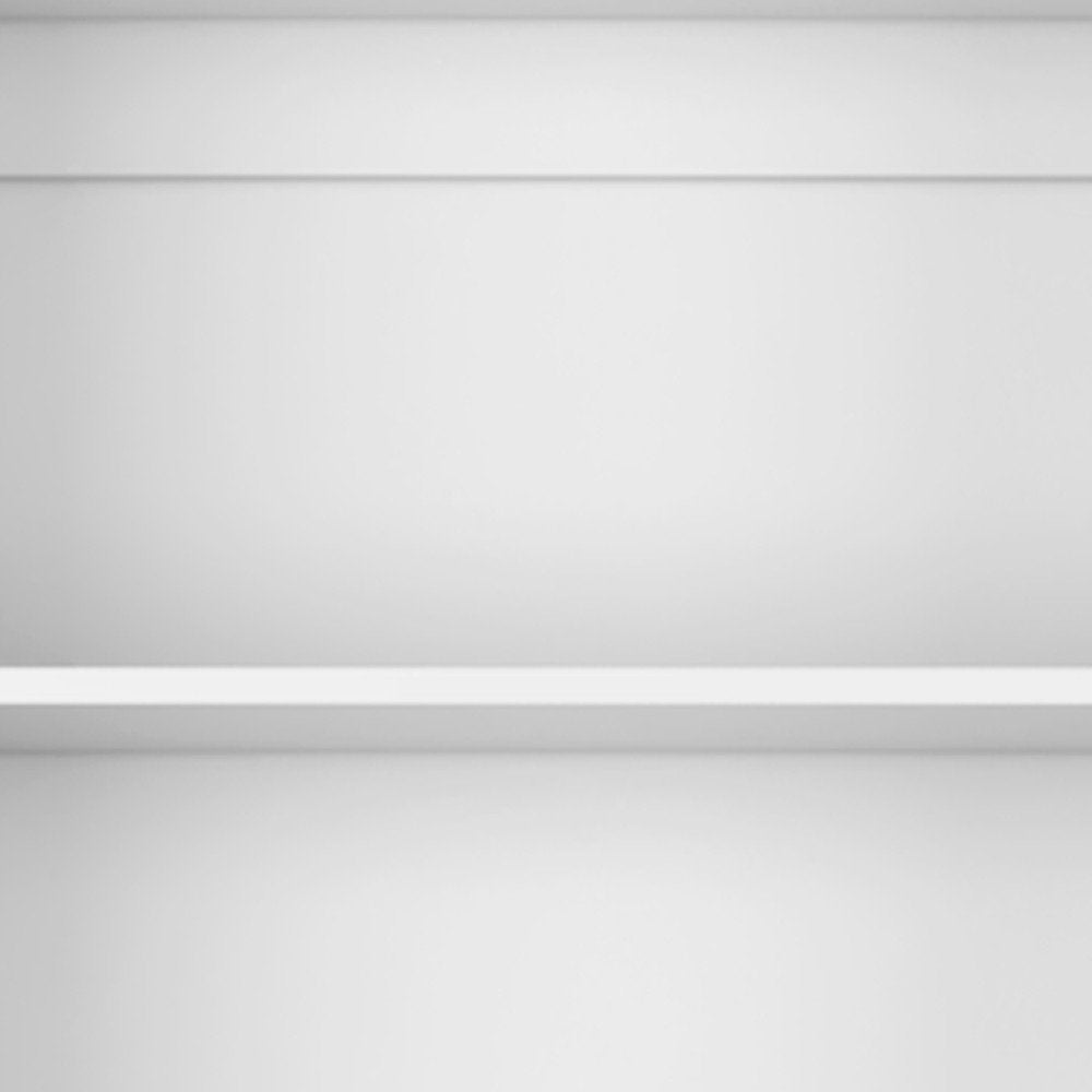 Set of Three White Wood Five Tier Modular Bookcase with Two Doors