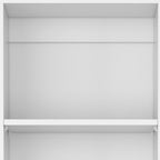 Set of Three White Wood Five Tier Modular Bookcase with Two Doors