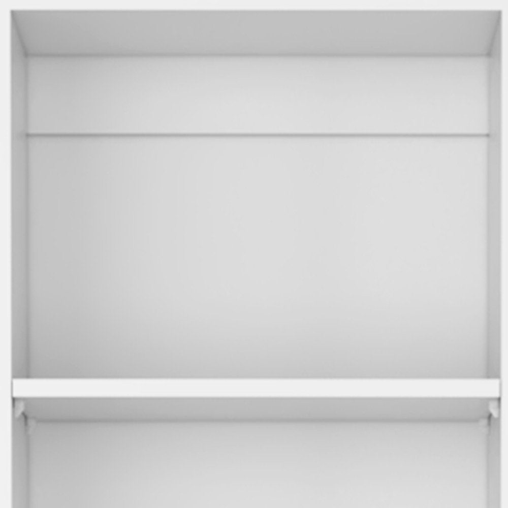 Set of Three White Wood Five Tier Modular Bookcase with Two Doors
