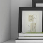 Set of Three White Wood Five Tier Modular Bookcase with Two Doors