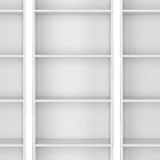 Set of Three White Wood Five Tier Modular Bookcase
