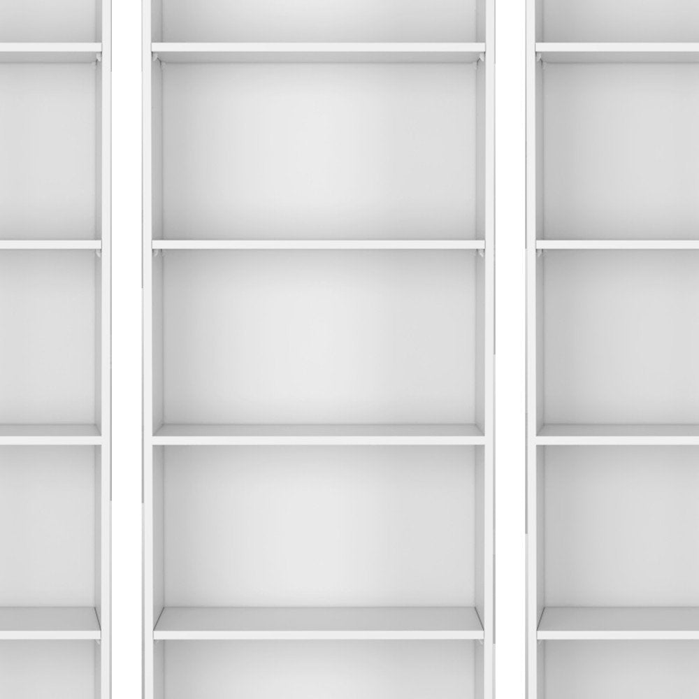 Set of Three White Wood Five Tier Modular Bookcase