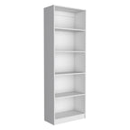 Set of Three White Wood Five Tier Modular Bookcase