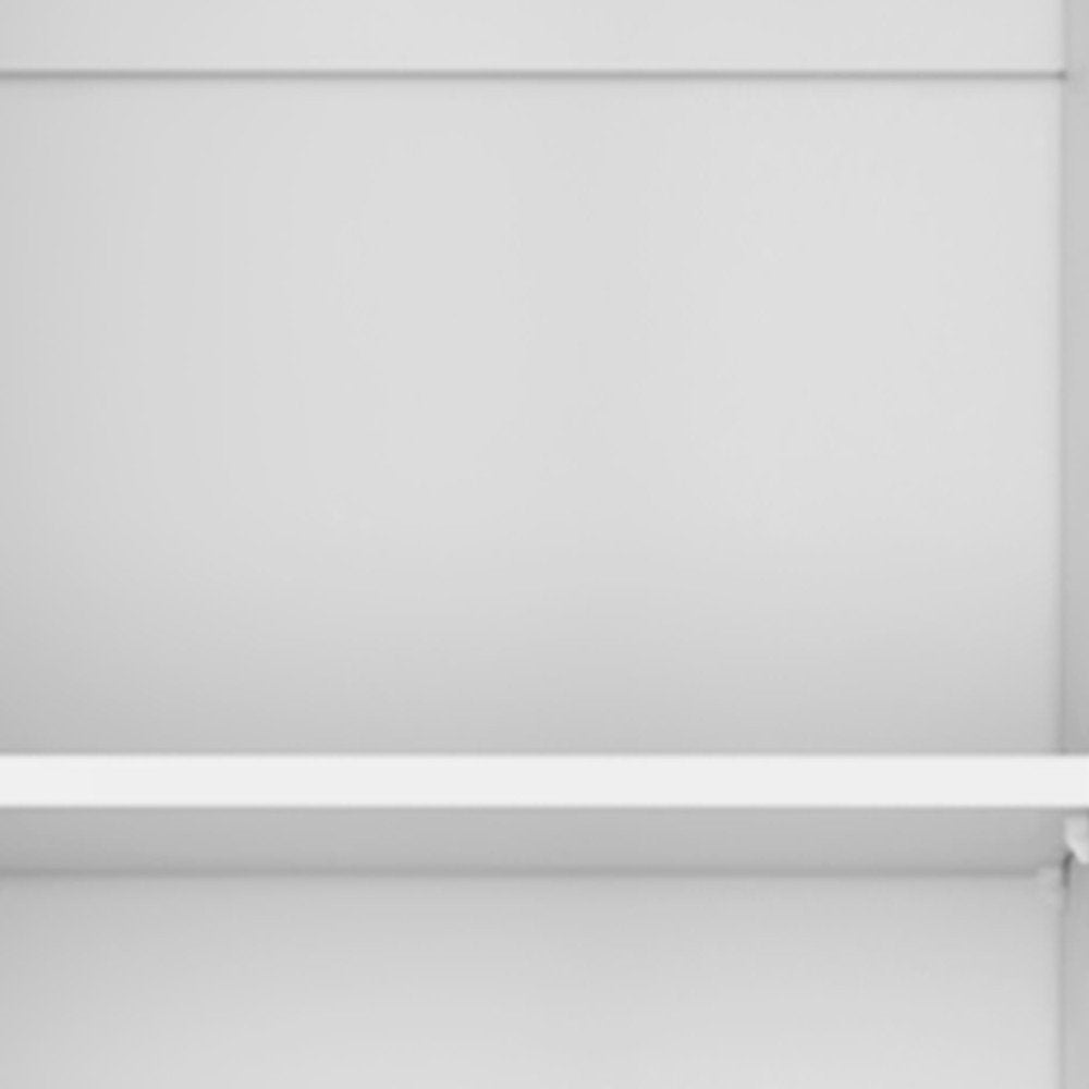 Set of Three White Wood Five Tier Modular Bookcase with Four Doors