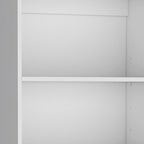 Set of Three White Wood Five Tier Modular Bookcase with Four Doors