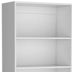 Set of Three White Wood Five Tier Modular Bookcase with Four Doors