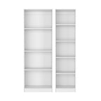 Set of Two White Wood Nine Tier Modular Bookcase