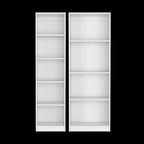 Set of Two White Wood Nine Tier Modular Bookcase